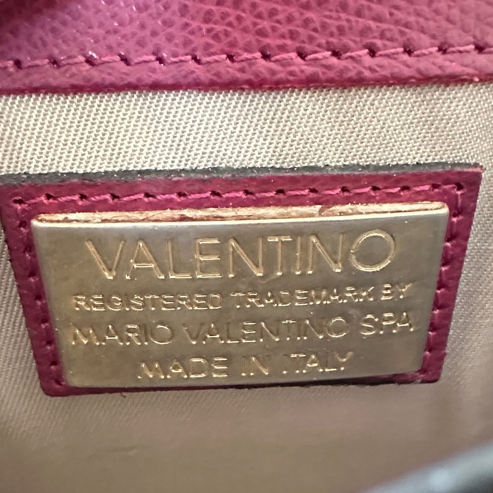 Valentino Berry Leather Crossbody with Gold Studs - Picture 2 of 6